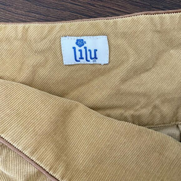 Early 2000's Preppy Skater Brown Tan Micro Mini Ultra Short Corduroy Skirt L - Picture 5 of 7